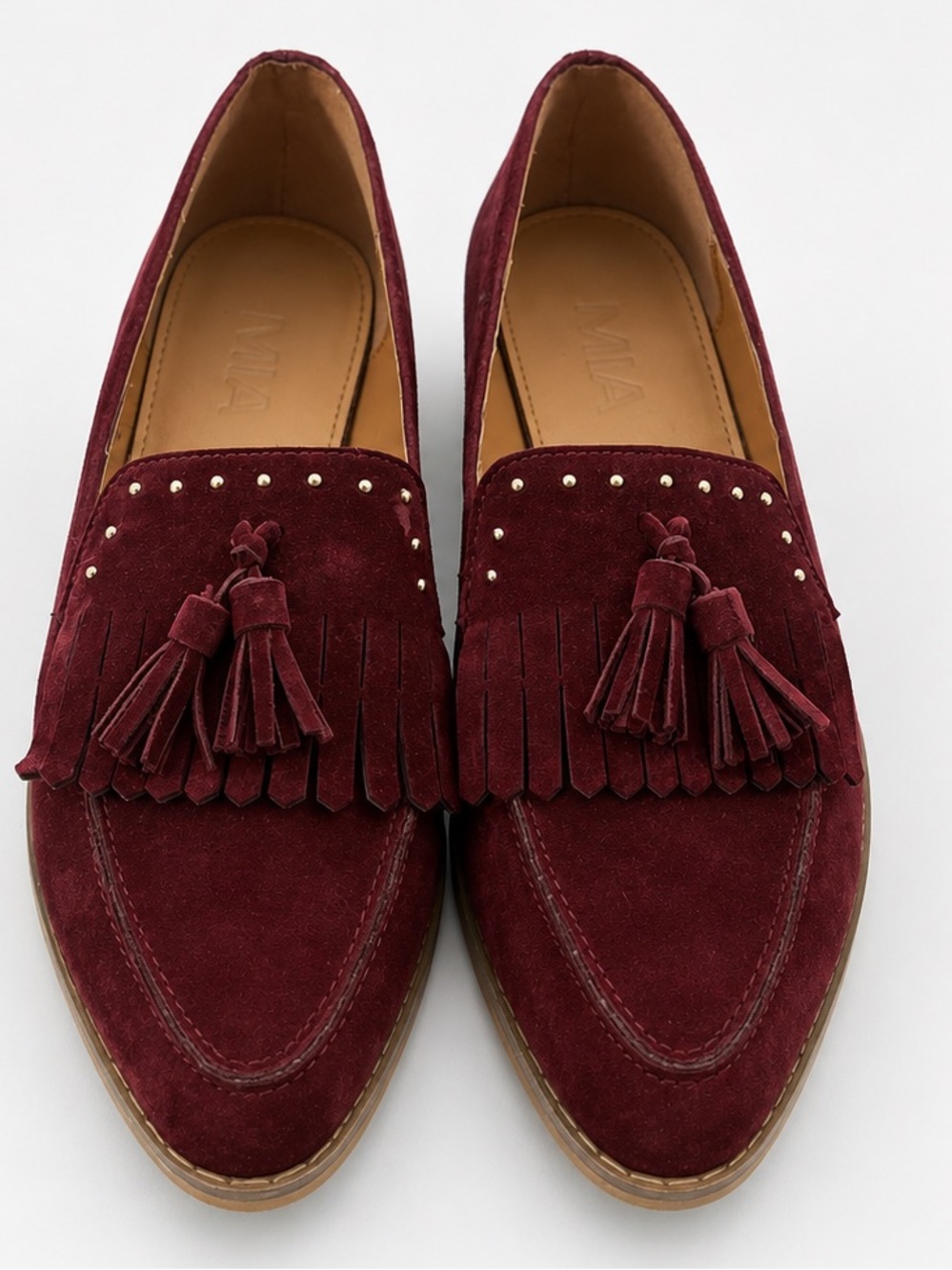 MIA Men's Wine Suede Tassel Loafers
